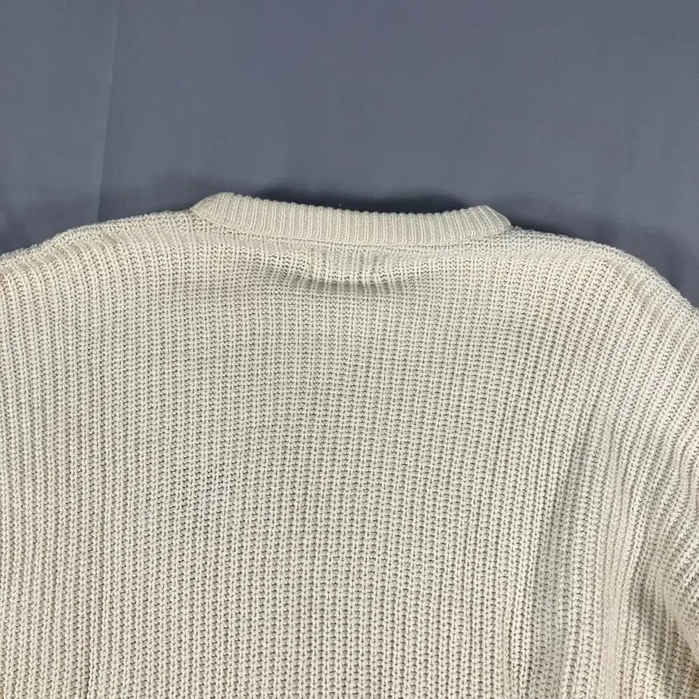 Harvard The Coop Sweater Men’s Large Cream Cotton‎ Crewneck Made in USA College